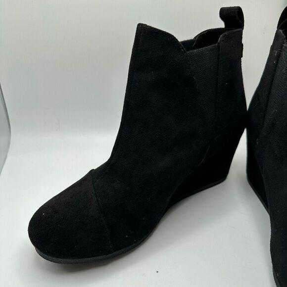 DUNES Women's Wedge Bootie 8.5 WIDE BLACK - Picture 7 of 7